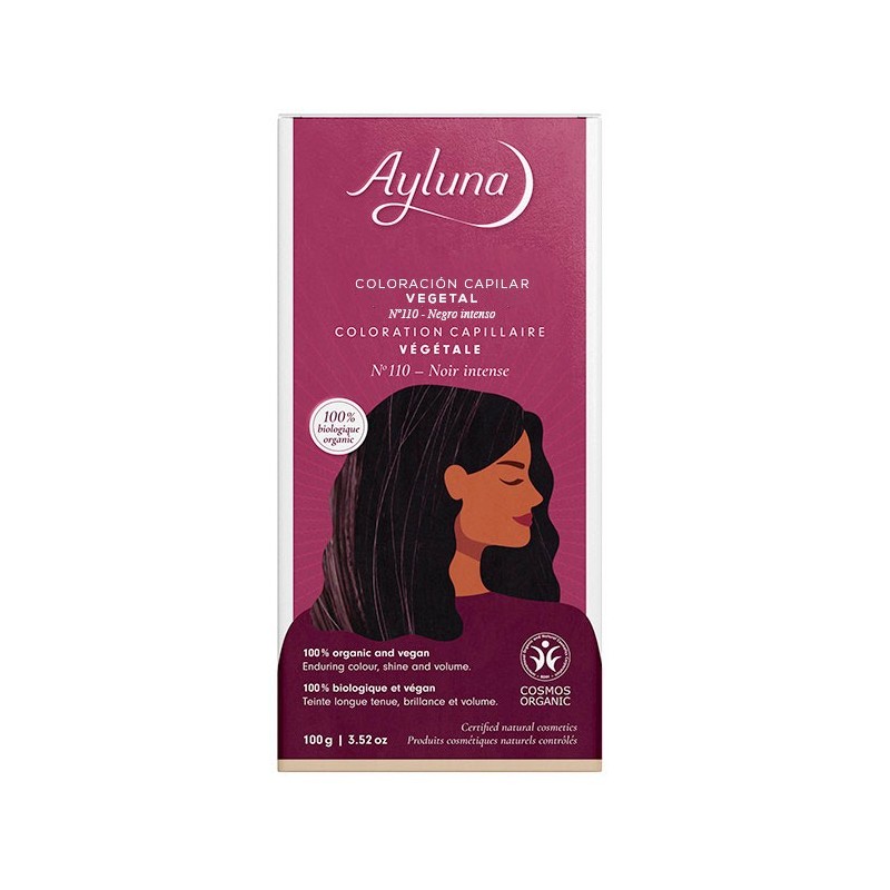 Colorante capilar vegetal 110 negro intenso Ayluna 100 g