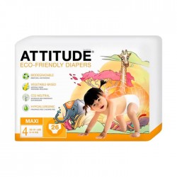 Pañales desechables 4 (7 a 18 kg) Attitude 26 ud