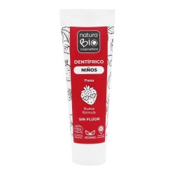 Dentífrico para niños de fresa sin flúor NaturaBIO 25/75 ml